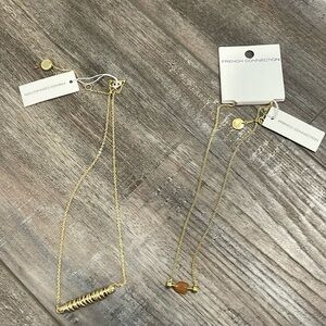 NWT French Connection gold bar & stone necklace lot